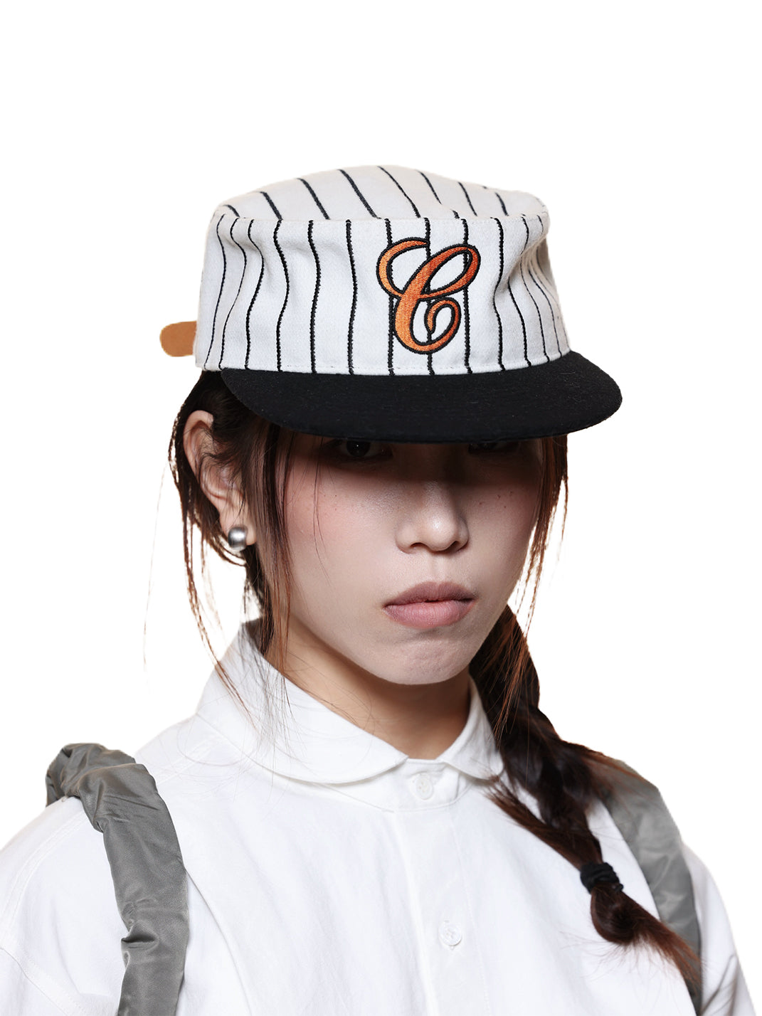 6CRAYON | Striped Wool Letter Embroidered Cap-Orange - PSYLOS 1, 6CRAYON | Striped Wool Letter Embroidered Cap-Orange, Hat, 6CRAYON•JAPAN, PSYLOS 1